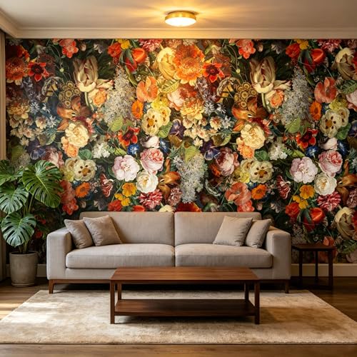 Rose Floral Large wall murals Peel and Stick self Adhesive Flowers Wallpaper for Bedroom Living Room - 96"x137" - color: F32, size: 96"x137"