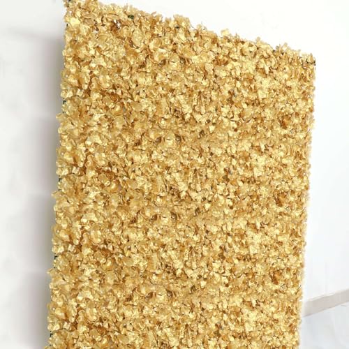 Efavormart 4 PCS Gold Silk Hydrangea Flower Mat Wall Wedding Event Decor for DIY Centerpiece Arrangement Party Decorations - color: Gold