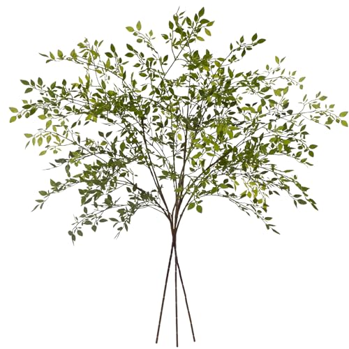 Fake Plants Eucalyptus Stems,Plastics Ficus Stems for Vase Artificial Plants,Greenery Stems Branches for Vase Faux Plants Indoor,Faux Greenery Indoor Vase Fillers for Home Decor (Green,3Pcs) - color: Green 3pcs