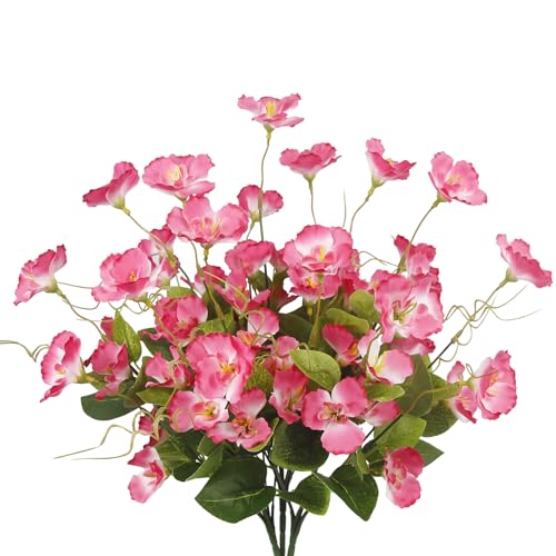 3 Pcs Artificial Flowers for Outdoors Hibiscus Spring Summer Decor Pink Artificial Tropical Flowers Realistic UV Resistant Silk Hibiscus Flowers for Outside Planter Front Door Porch Patio - color: Pink