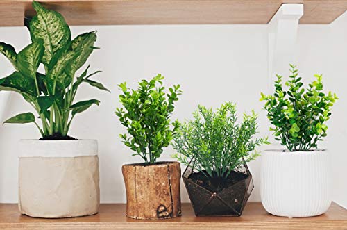 Ouddy Decor 6 Bundles Artificial Greenery Stems Mixed Fake Plastic Plants Eucalyptus Rosemary Faux Magnolia for Outdoor Indoor Garden Home Window Box Decor - color: Green
