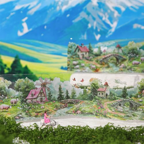 PET Tape Stickers for Journaling 6 Rolls Flower Washi Tape Stickers Decorative Tape for Crafts Scrapbooking Junk Journal Supplies, County Life - color: County Life