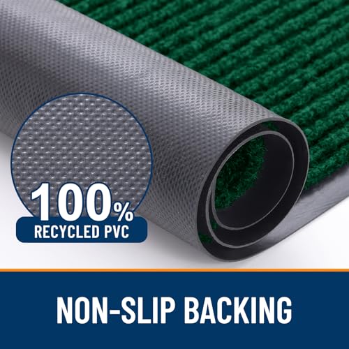 OLANLY Front Door Mat Indoor Outdoor Entrance, Waterproof Heavy Duty Doormat, Fade Resistant, Low Profile, Easy Clean Patio Porch Welcome Floor Mats for Entry, 33x21, Green - color: Green, size: 33" X 21"