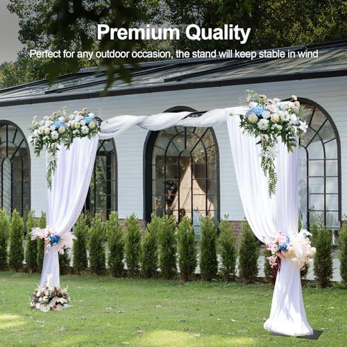 EMART Heavy Duty Backdrop Stand for Parties, 10x12 ft Pipe and Drape Adjustable Back Drop Stand Kit with Flat Base, Sturdy Photo Background Frame DIY Pole for Flower Wall Wedding Curtain - color: Black, size: 10x12ft