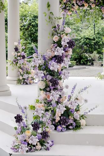 IPOPU 25PCS Artificial Gardenia Flowers Purple&Lilac Foam Gardenia Flowers Real Looking Fake Rose Heads for Wedding Bouquet Bridal Shower Party Home Floral Arrangements(Purple&Lilac) - color: Purple&lilac