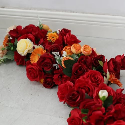 HinyoCo 28 Pcs Silk Roses Artificial Flower， Fake Roses with Stems for Wedding Bouquets Tables Centerpieces Arrangements Party Baby Shower Birthday Home Decor (Dark Red) - color: Dark Red