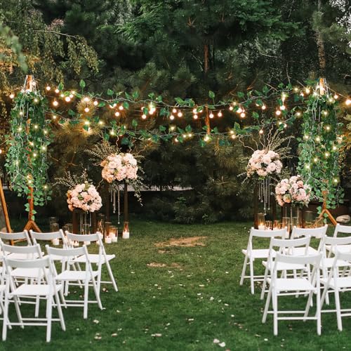 CEWOR 14 Pack 98ft Fake Ivy Vines, Artificial Ivy Garland with 100 LED String Lights, Hanging Plants Greenery Backdrop Green Leaves for Bedroom Room Wall Decor Wedding Party Table Decoration - size: E-14pcs of Vines with 100 LED lights