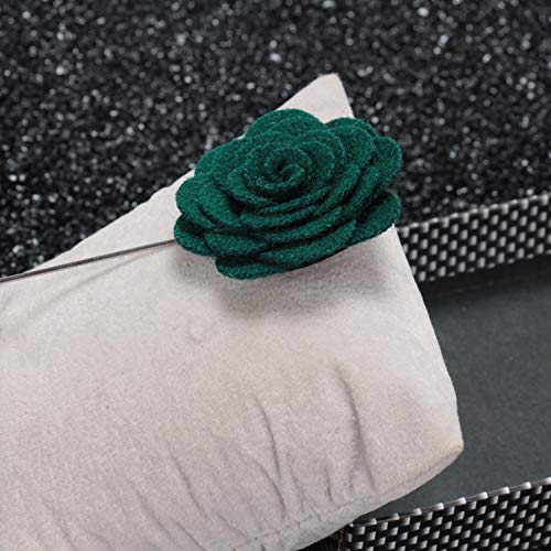 Flairs New York Gentleman's Essentials Premium Handmade Flower Lapel Pin Boutonniere - color: [Wool Fabric] Burgundy Red