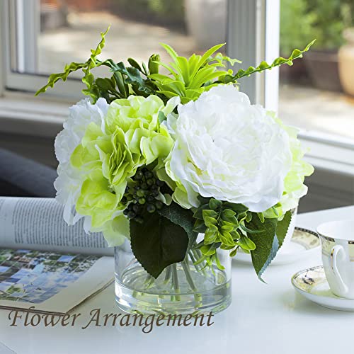 Enova Floral Clear Glass Cylinder Vase 5 x 5 Inches Round Flower Vase, Pillar Candle Hurricane Floating Candle Holder Vase, Small Floral Glass Vase for Decoration Home, Wedding Centerpiece (1 Piece) - size: 5W X 5H