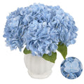 IPOPU 6PCS Real Touch Fake Hydrangea Artificial Flowers Blue Hydrangeas with Stems Latex Lifelike Faux Hydrangeas for Home Table Centerpieces Wedding Baby Shower Party Floral Arrangements (Blue) - color: Light Blue