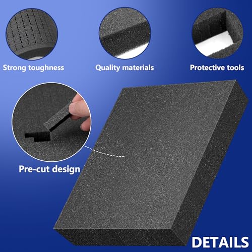 DECOHS 6 Pcs Pick Apart Foam Insert- 2 Sizes Pick and Pluck Foam- Pluck Pre Cube Sheet Foam with Bottom Use for Toolbox Game Box Cases Storage Drawer - size: 2 Sizes - 6 Pieces