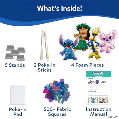Skillmatics Poke-in Art - Lilo & Stitch Characters, Mess-Free Fun for Kids, DIY Wood Craft Kits, Creative Activity, Gifts for Girls & Boys Ages 4, 5, 6, 7, 8, 9 - style: 5. Disney's Lilo & Stitch