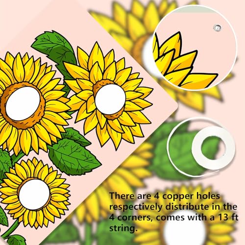 Sunflower Banner Pretend Play Game Backdrop Sunflowers Flowers Fall Theme Decor Decorations for Autumn Holiday Festival Girls Boys 1st Birthday Baby Shower Supplies Photo Booth Props