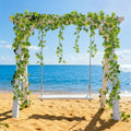 RAINFLOW 4PCS Faux Greenery Leaf Garland - 5.9Ft Artificial Monstera Leaves Vines, Tropical Palm Leaves Ivy Vine Monstera Garland for Table Wall Stairs Porch Wedding Hawaiian Jungle Themed Party Decro - size: 5.9Ft