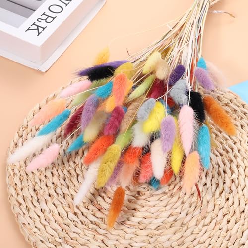 MECCANIXITY 20 Pcs Faux Pampas Grass,17"/43cm Fake Pampas Grass Decor for Living Room Party Wall Vase Wedding Decoration, Dark Blue