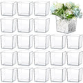 Tioncy 4'' x 4'' 24 Pcs Cube Clear Flower Vase Acrylic Flower Vase Square Acrylic Container Cube Decorative Centerpiece for Plant Home Office Floral Decor - size: 4'' x 4''