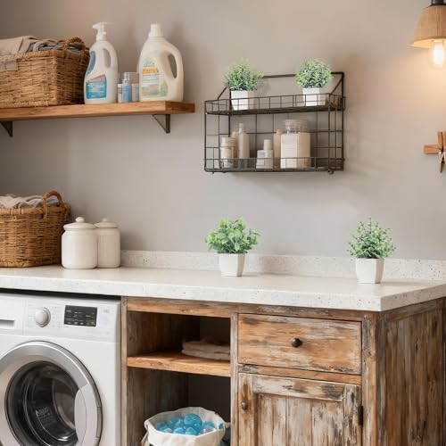 Der Rose 4 Pack Fake Plants Mini Artificial Greenery Potted Plants for Home Decor Indoor Office Table Room Farmhouse Bathroom Decor - color: Grey