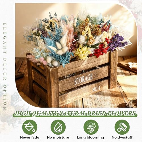 Layhit 12 Pcs Boho Dried Flower Bouquet Mini Wedding Handmade Dry Flowers Decor for Vase Crafts DIY Photo Boutonniere for Men Floral Plant for Bridesmaid Gift Birthday Decor(Hydrangea) - style: Hydrangea