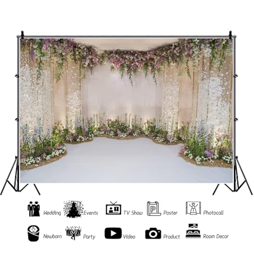 20x10ft Wedding Backdrop for Cradle Ceremony Background for Proposal Flowers Curtain Wedding Ceremony Banner Bridal Shower Background Mother's Day Floral Marriage Backdrop - size: 20x10ft
