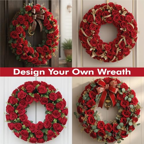 Artificial Red Roses with Stems 12", 18 Pcs Fake Red Flowers for Home Decor, Realistic Silk Roses for Wedding Centerpieces, Valentine’s Gifts & Christmas - color: Red