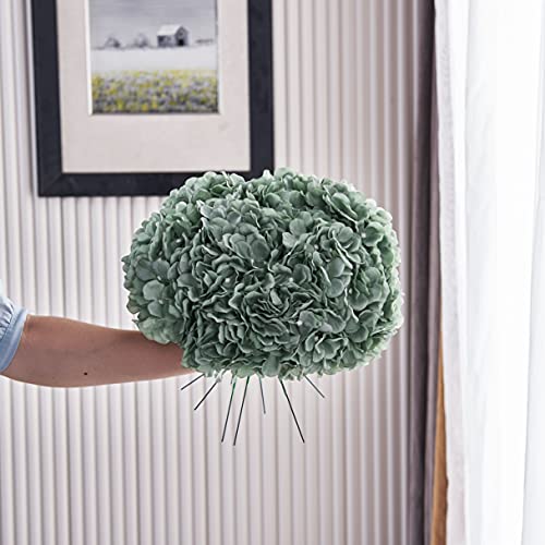 10Pcs Sage Green Artificial Hydrangea Flower Heads Hydrangea Silk Flowers Head for Wedding Centerpieces Bouquets DIY Floral Decor Home Decoration - color: 10pcs Sage Green, size: Large