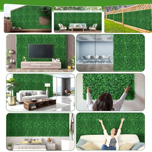 24PCS Grass Wall Panels 10"x10" Artificial Grass Wall Panels Greenery Backdrop Decor Boxwood Hedge Panels, Backdrop for Party Wedding Indoor Backyard Christmas Decoration - size: 24 Pieces 10x10