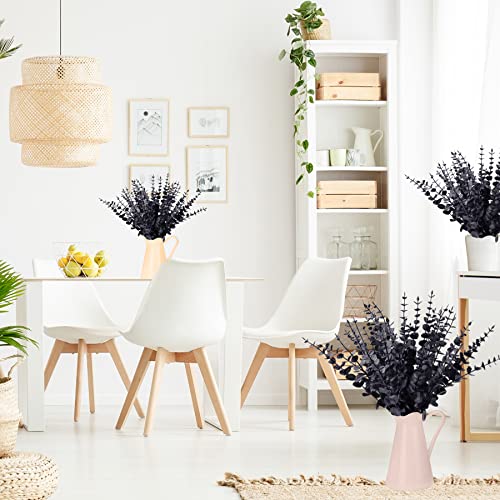 FEQO 36 Pcs Black Eucalyptus Stems Artificial Leaves Faux Eucalyptus Stems Branches 15 inch for Wedding Bouquet Home Decor - color: Black, size: 36 pcs