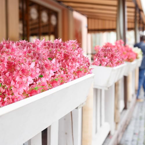 8 PCS Silk Bougainvillea Artificial Flowers，UV Resistant, 36 Branches, Long Stems Faux Flower, Realistic Fake Bougainvillea Vines, for Wedding Porch Home Party Garden DIY Decor - 38 inch (Pink) - color: 38inch Pink, size: 8 Pcs