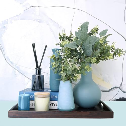 12PCS Mixed Artificial Eucalyptus Leaves Stems Bulk Faux Greenery Spray with White Seeds for Wedding Bouquet Garland Floral Arrangement Decoration (12, Green)