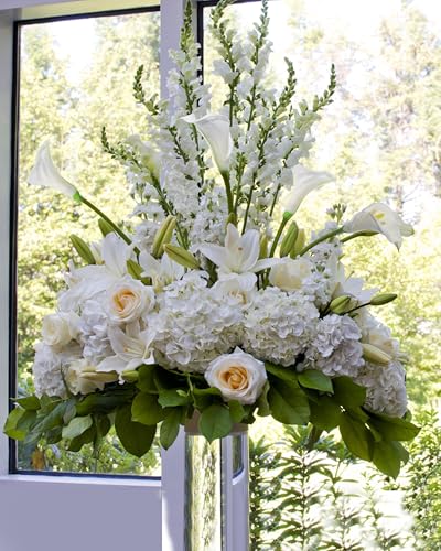 DuHouse 10pcs Calla Lily Artificial Flowers,26" Long Stem Large Calla Lily Flowers for Party Wedding Bridal DIY Bouquet Home Centerpiece Decor(White)