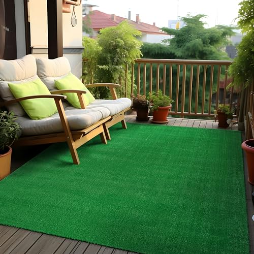 Rugshop Artificial Turf Area Rug, Synthetic Grass Carpet for Garden, Deck, or Garage Use, Indoor Outdoor, Green, 6'6" x 9' - size: 6'7" x 9' (Rectangular)