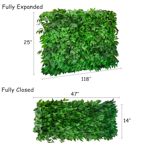 Expandable Fence Privacy Screen for Balcony Patio Outdoor,Decorative Faux Ivy Fencing Panel,Artificial Hedges (Single Sided Leaves) - color: Willow Leaf