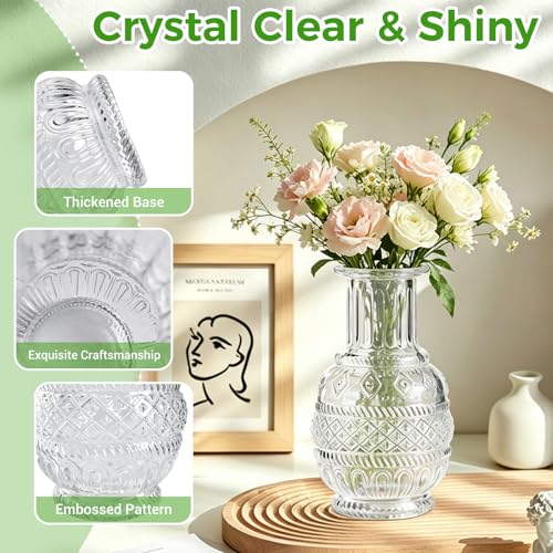 Babenest 30pcs Clear Small Bud Vase Set, Mini Gradient Glass Flower Vases in Bulk, Decorations Vintage Little Vase for Rustic Wedding Party Home Office Recepetion Centerpieces Table Decor - color: Clear, size: 30pcs