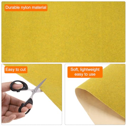 MECCANIXITY Artificial Model Grass Mat 16 Inch x 39 Inch Artificial Grass Turf Realistic Fake Grass Decor for Model Trains Scenery Craft Lawn Garden Decoration, Golden Yellow - color: Golden Yellow