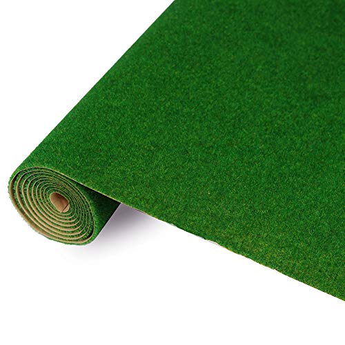CP122 Artificial Model Grass Mat Trains Dark Green 40x100cm or 15.7‘’ x 39'' for Decoration Craft Scenery Model DIY - color: Dark Green