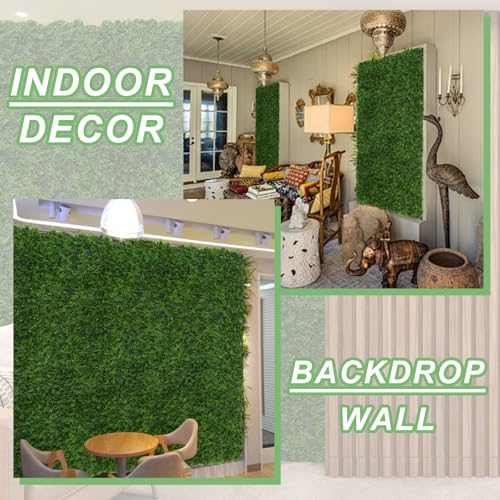 Luyue 6pcs Artificial Grass Wall Panels Greenery Backdrop 20”×20” Green Ivy Hedge Panel Greenery Grass Wall Decor Privacy Screen Wall Backdrop - color: 20"×20" - C