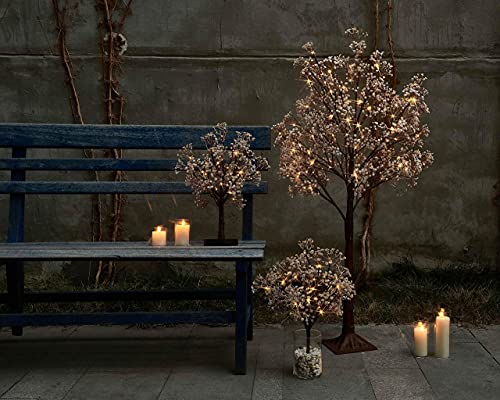 Hairui Lighted Gypsophila Tree 4FT 90 LED Artificial Baby Breath Flowers with Lights for Wedding Party Winter Christmas Holiday Decoration