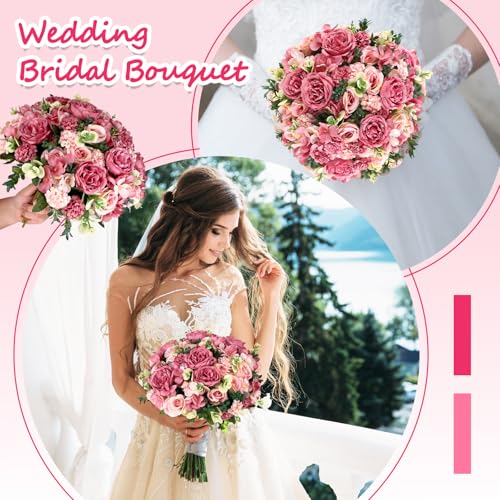 Olgaa 12 Bundles Peonies Artificial Flowers Silk Flowers Faux Peony Fake Peony Hydrangea Flower Bouquet Bulk for Vase Filler Centerpiece Table Decorations Wedding Arch Flowers (Champagne Red) - color: Champagne Red