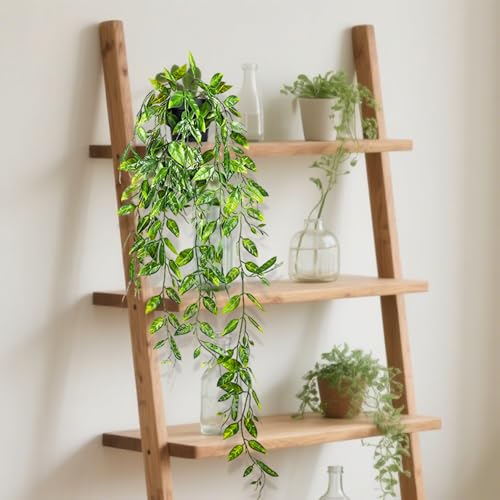 Clearain Fake Hanging Plants Vines for Room Decor, Artificial Ivy Greenery Garlands for Home Decor, Mini Faux Succulent Plant for Indoor Outdoor Aesthetic Office Shelf Decor (Dutch Bean leaves-1pcs) - color: Dutch Bean Leaves-1pcs