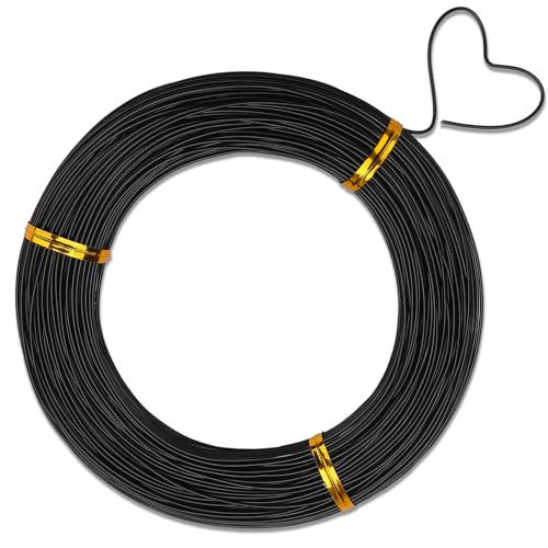 18 Gauge Aluminum Wire,165 Feet Craft Wire for Jewelry Making/Floral Making/Sculpting, 1mm Bendable Metal Wire for Model Making/Picture Hanging/Handmade Beading etc(Black) - color: Black