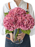 JINWOE Magenta Pink Hydrangea Artificial Flowers, 3Pcs 21" Real Touch Latex Large Royal Faux Silk Flowers, Full Fake Artificial Hydrangeas with Stems for Bouquet Table Centerpieces Home - color: Magenta Pink, size: 3pcs