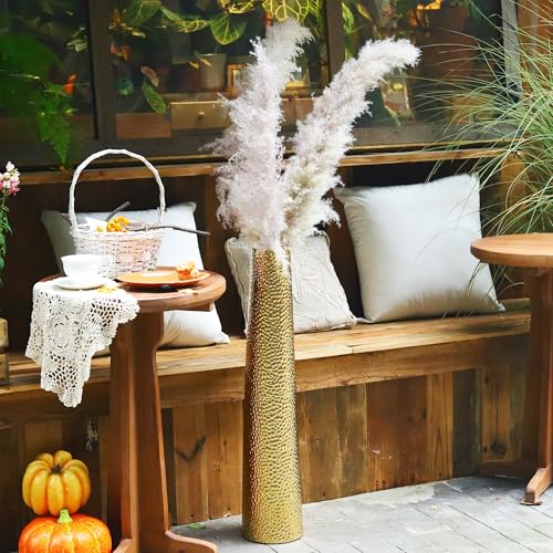 32.5'' H Tall Floor Ceramic Vase Luxury Modern Flower Bouquet Vases for Pampas Twigs for Office Home Farmhouse Living Room Décor Flower Arrangement Golden
