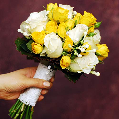 Corsage Boutonniere Pins Teardrop Pearl Head Pins Wedding Bouquet White Straight Head for DIY Crafts Jewelry Making Sewing Wedding Flower Decorations(100 Pieces with 1 Box)