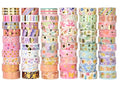 60 Rolls Washi Tape Set, 15 mm Gold Foil Cute Pattern Floral Decorative for Journaling Supplies