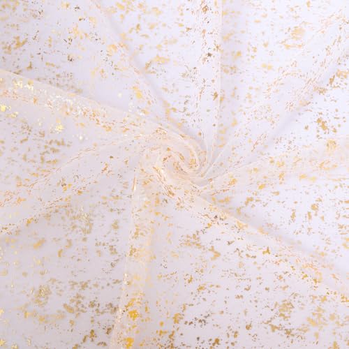 10FT Gold Gauze Table Runner Sheer Glitter Metallic Foil Tulle Table Runner 120 Inch Sequin Bridal Wedding Dining Centerpiece for Birthday Christmas Anniversary Home Decor for Party - color: Gold, size: 10 ft × 1 pc