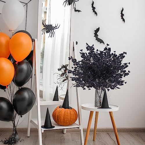 Sggvecsy 15 Pcs Babys Breath Artificial Flowers Gypsophila Bouquets Bulk Real Touch Fake Silk Flowers for Home Halloween Wedding DIY Floral Arrangement Table Centerpiece Festival Decoration (Black) - color: Black, size: 15Pcs