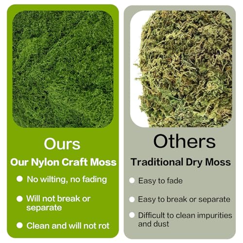 Fake Moss for Potted Plants, 10.6OZ Dark Green Artificial Moss for Crafts Faux Moss Decoration DIY Crafts Model, Table Centerpieces, Plants Art Landscape, Dollhouse, Fairy Garden-300g - color: Dark Green, size: 10.6oz