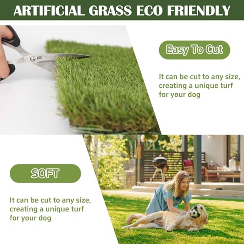 1.38" Artificial Grass Turf 5 x 8 FT, Indoor Outdoor Garden Lawn Landscape Patio Turf Grass Rug, Dog Grass Turf Pads Mat, Thick Fake Faux Turf, Dog Pets Grass Mats for Puppy Training - size: 5x8FT