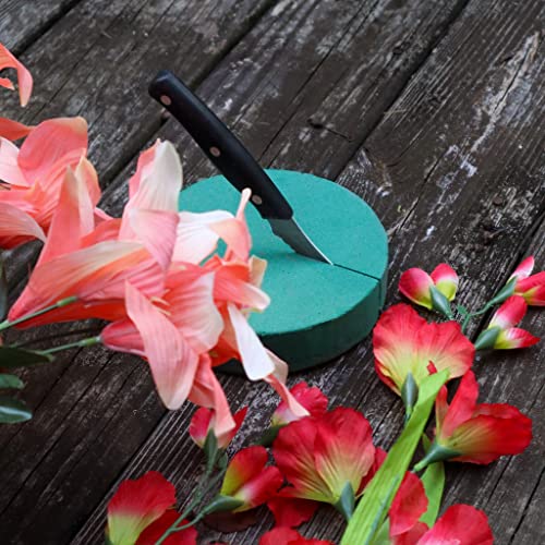 Pack of 6 FLOFARE Round Floral Foam Blocks for Fresh and Artificial Flowers, Each (3" X 1.5"), Dry & Wet Green Flower Foam for Flower Arrangements & Florist Supplies - size: 3 inch