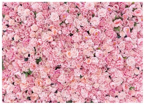 Flower Wall Backdrop Pink Rose Floral Photography Backdrop Ideal for Wedding Valentine's Day Girl's Party Portrait Photo Shoots Bridal Showers Studio Props 7x5FT 11990 - size: 7x5FT
